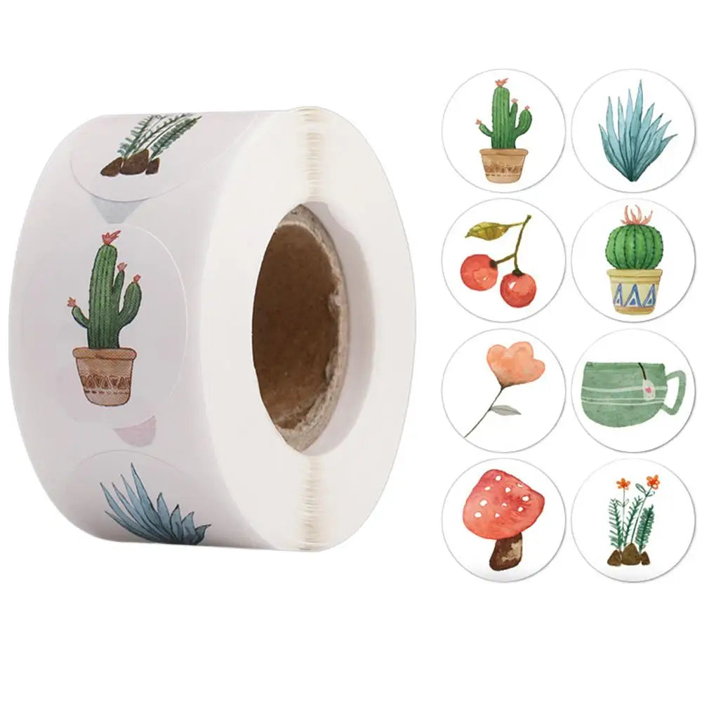 100-500pcs Round Cartoon Sticker 1Inch Thank You Stickers for Gift Cards Envelope Paper Scrapbook Sealing Label (ONLINE ORDER ONLY)