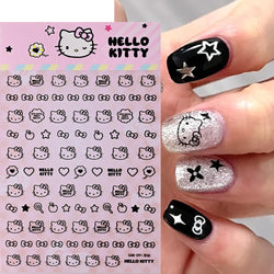 1pc 5D Cartoon Nail Art Stickers Waterproof Matte Finish with Kuromi, Cinnamoroll & Hello Kitty Designs Perfect for DIY Manicure (Online Order Only)
