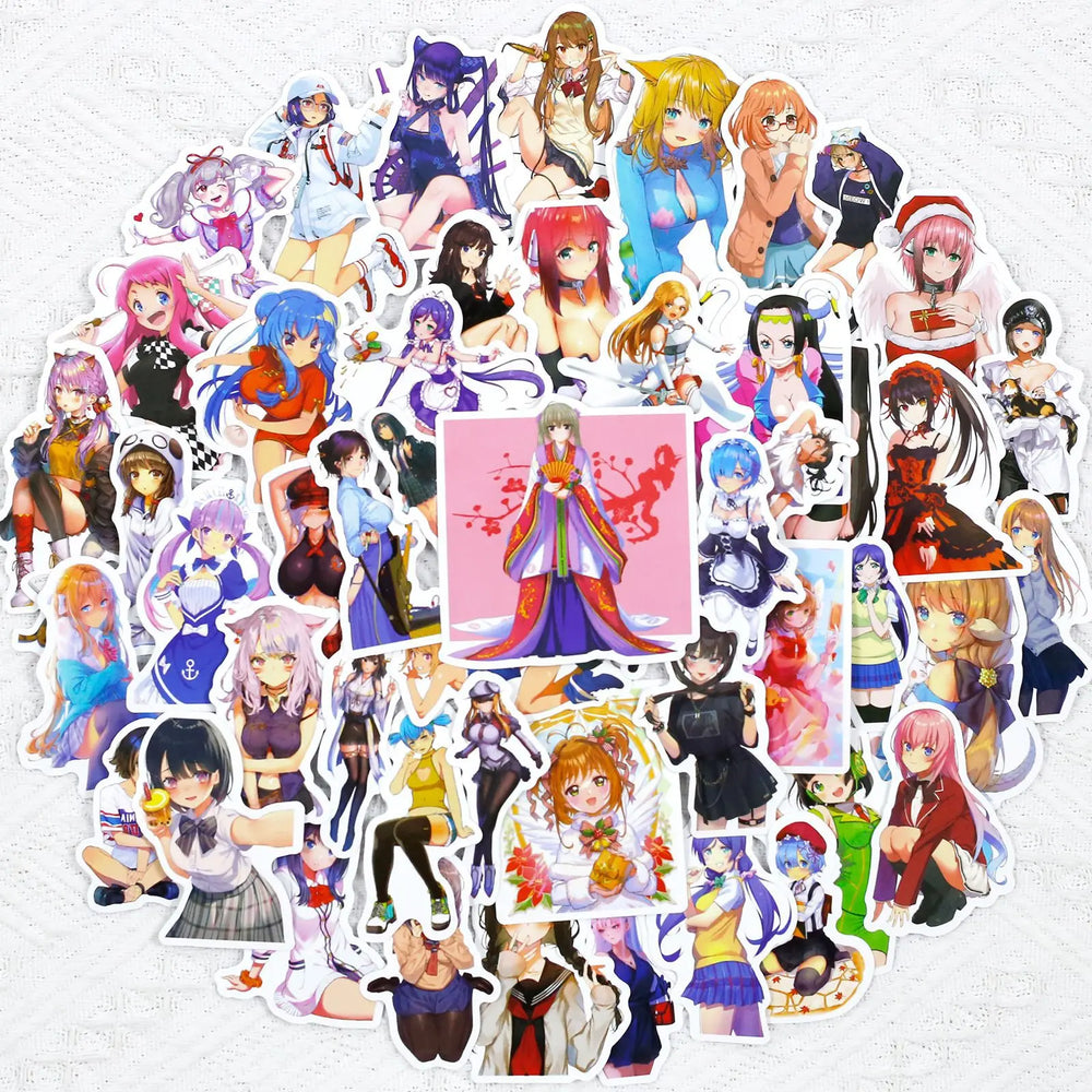 50pcs Cute Girl Graffiti Stickers for DIY Wall & Desktop Decoration Wholesale (ONLINE ORDER ONLY)