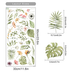 Tropical Leaves Watercolor Wall Sticker Vinyl Removable Decals Home Decor (ONLINE ORDER ONLY)