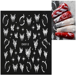 1pc Christmas Nail Sticker 3D Gold Glitter Snowflake Elk Penguin Bells Design Adhesive Nail Slider Decals Winter Manicure Decor* (Online Order Only)