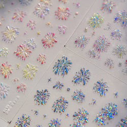 Colorful Fireworks Burst Hot Stamping Process Laser Pink Bright Romantic Self Adhesive Nail Art Stickers Chic Manicure Decals (ONLINE ORDER ONLY)