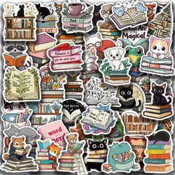 50PCS Animals Reading Stickers for Toy DIY Luggage Laptop Guitar Skateboard Phone Case Bike Car Cartoon Stickers (ONLINE ORDER ONLY)