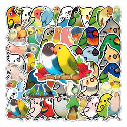Kawaii Parrot Bird Stickers for Notebook Phone Laptop Guitar - 10/30/50pcs Wholesale Gift for Kids (Online Order Only)
