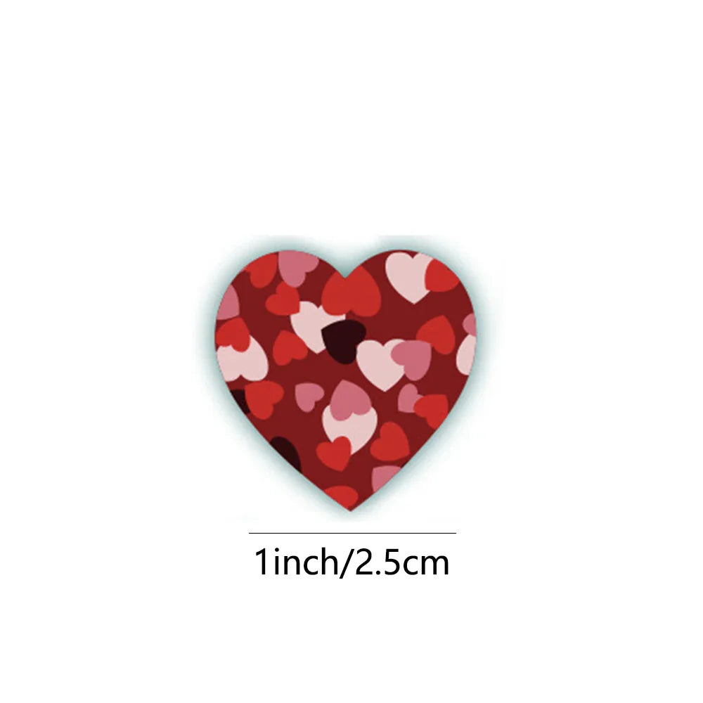 100-500pcs Heart Valentines Day Sticker Thank you Candy Bag Seal Sticker Scrapbooking Valentines Gift Box Label Decoration (ONLINE ORDER ONLY)