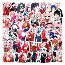 50pcs FranXX Anime Stickers for Laptop, Phone, Car, Scooter, Water Bottle, Suitcase, Stationery, Refrigerator (Online Order Only)