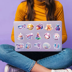 50PCS Cartoon 3D Gift Stickers DIY Diary Laptop Luggage Skateboard Aesthetic Scrapbook DIY Child Phone Stationery Supply for Kid (Online Order Only)
