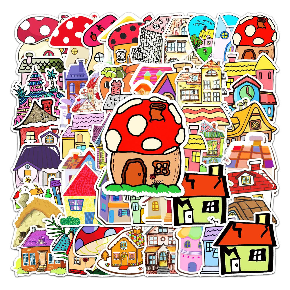 50Pcs Cartoon Waterproof Vinyl Stickers for Skateboard Snowboard (Online Order Only)