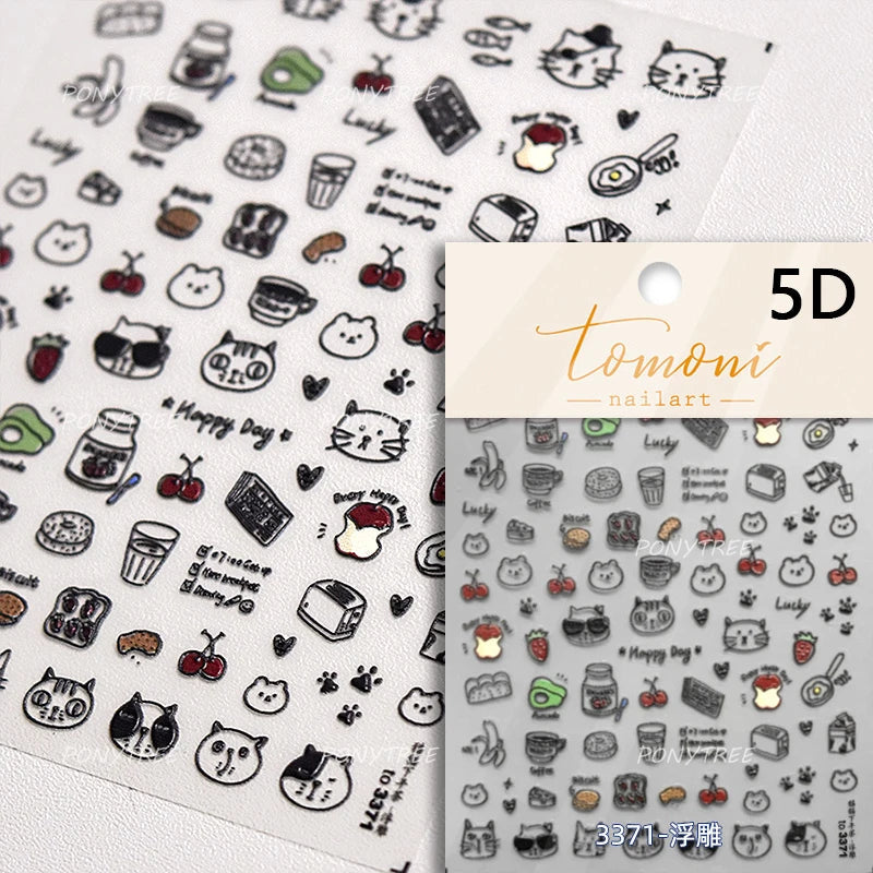 Shiny Attractive Apple Core Peel Cute Fruits Bowknot Tie Star Self Adhesive Nail Art Stickers Charming Rhinestone Manicure Decal (ONLINE ORDER ONLY)