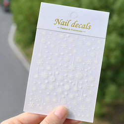 1PCS Laser Gold Snowflake Christmas Tree Nail Sticker 3D Adhesive Nail Decals Nail Art Accessories New Christmas Decoration 2024 (ONLINE ORDER ONLY)