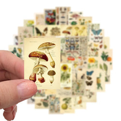 10/30/50pcs Retro Butterfly Plants Flower Graffiti Stickers Vintage Laptop Phone Luggage Motorcycle Car Aesthetic Sticker Decals (ONLINE ORDER ONLY)