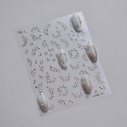Hot Stamping Silver Rose Gold Tender Leaf Branches Flower Slash Leaves Maple Leaves Ginkgo Plant Flower Nail Art Stickers Decals (ONLINE ORDER ONLY)