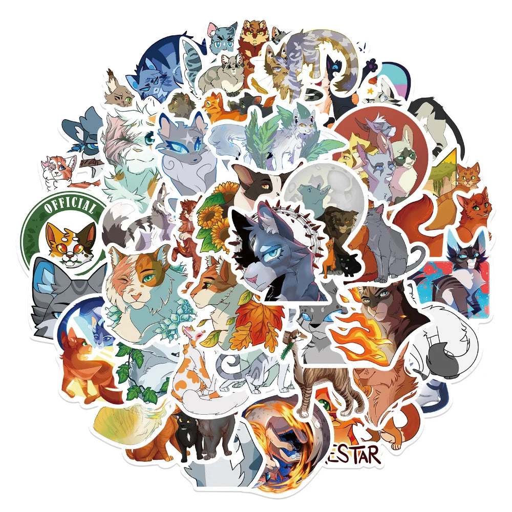 10/52pcs Cartoon Warriors Cats Stickers For Car Laptop Waterproof Decal Graffiti Sticker for Kids Toys Gifts 2023 (ONLINE ORDER ONLY)