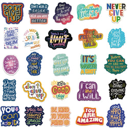 50Pcs Inspirational English Phrases Sticker Motivational For Suitcase Skateboard Laptop Luggage Phone Styling DIY Decal Pegatina (Online Order Only)