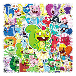 10/30/50pcs Cartoon Happy Tree Friends Stickers Laptop Bike Travel Luggage  Funny Graffiit Sticker Decals for Kids Toy Wholesale (ONLINE ORDER ONLY)