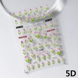 Chic Dragonfly Spider Insect Butterfly 3D Self Adhesive Nail Art Decoration Sticker Heart Puppy Flower Manicure Decal Y2K Flower (ONLINE ORDER ONLY)