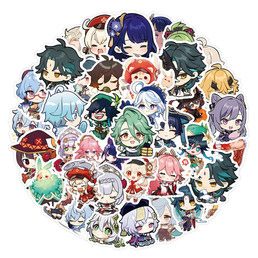 Genshin Impact Stickers: Anime Decals for Laptop, Suitcase, Phone, Car - 10/30/50/100pcs (ONLINE ORDER ONLY)