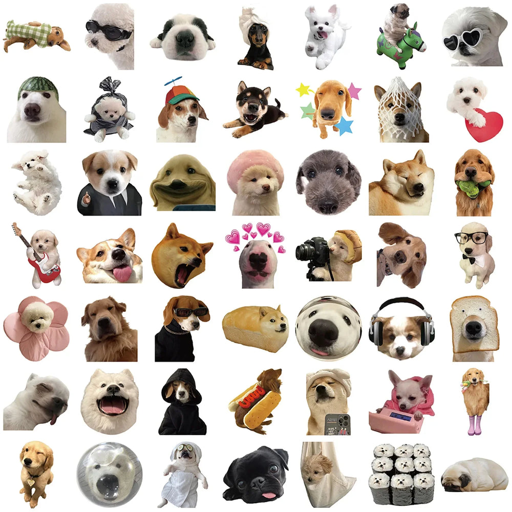 10/30/50PCS Kawaii Dog Stickers Meme Graffiti Animal Sticker Luggage Laptop Phone Guitar Car Bike Skateboard Decals Kids Toys (ONLINE ORDER ONLY)