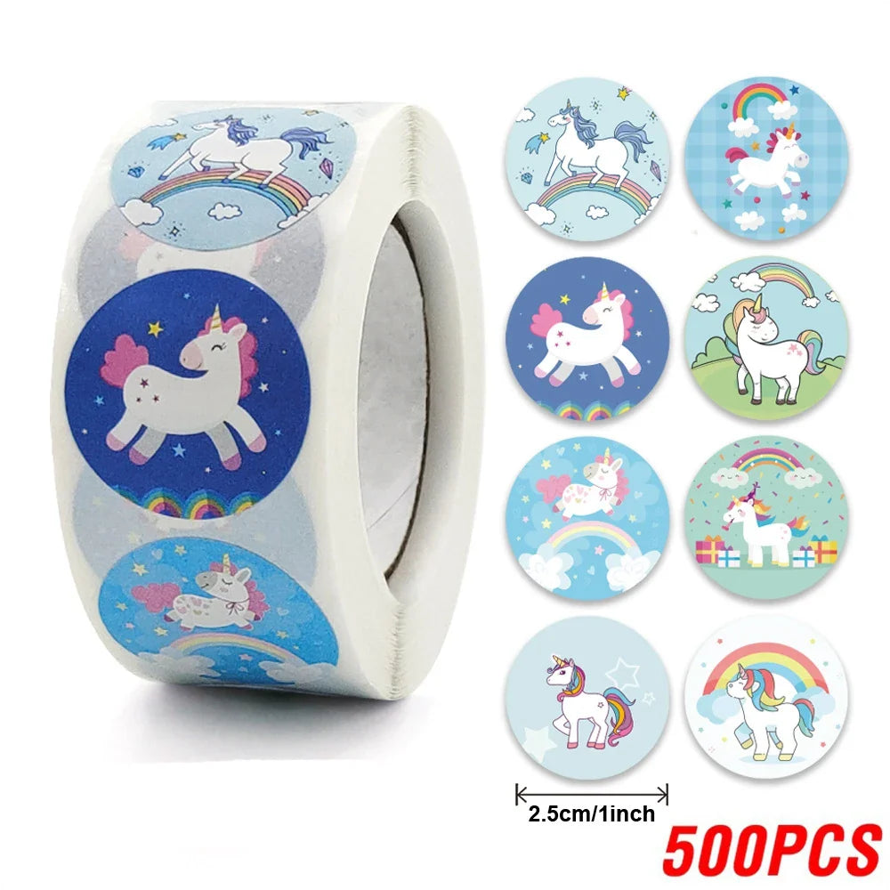 500PCS Children's Cartoon Stickers Little Dinosaur Pattern Kids Stationery Supplies School Teacher Supplies Reward Stickers (Online Order Only)