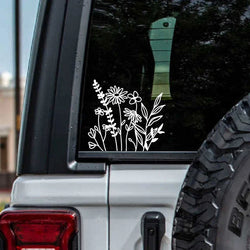 Wildflower Car Stickers Decoration Bumper Rear Window Fashion Stickers Plant Lover Creative Sport PVC Vinyl Decals (ONLINE ORDER ONLY)