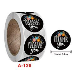 500 Pcs Round Black Thank You Bond Party Adhesive Diy Seal Stickers Decorative Album Diary Cartoon Label Decor (ONLINE ORDER ONLY)