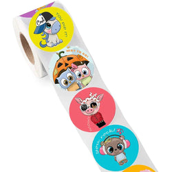 100-500PCS Cartoon Reward Sticker 8 Style Pattern Toys Label School Teacher Reward Stickers Animals Cartoon Scrapbook Decoration (Online Order Only)