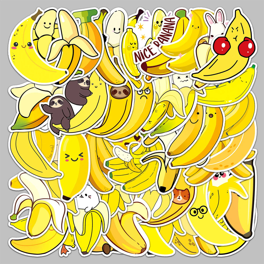 50pcs Cute Banana Graffiti Stickers for Helmet, Wall, DIY Decoration (ONLINE ORDER ONLY)