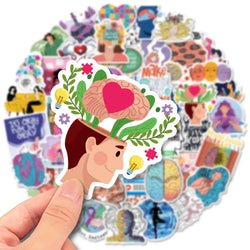 Creative Mental Health Stickers Pack - Laptop, Notebook, Fridge, Phone, Car, Helmet, Graffiti Decals (Online Order Only)