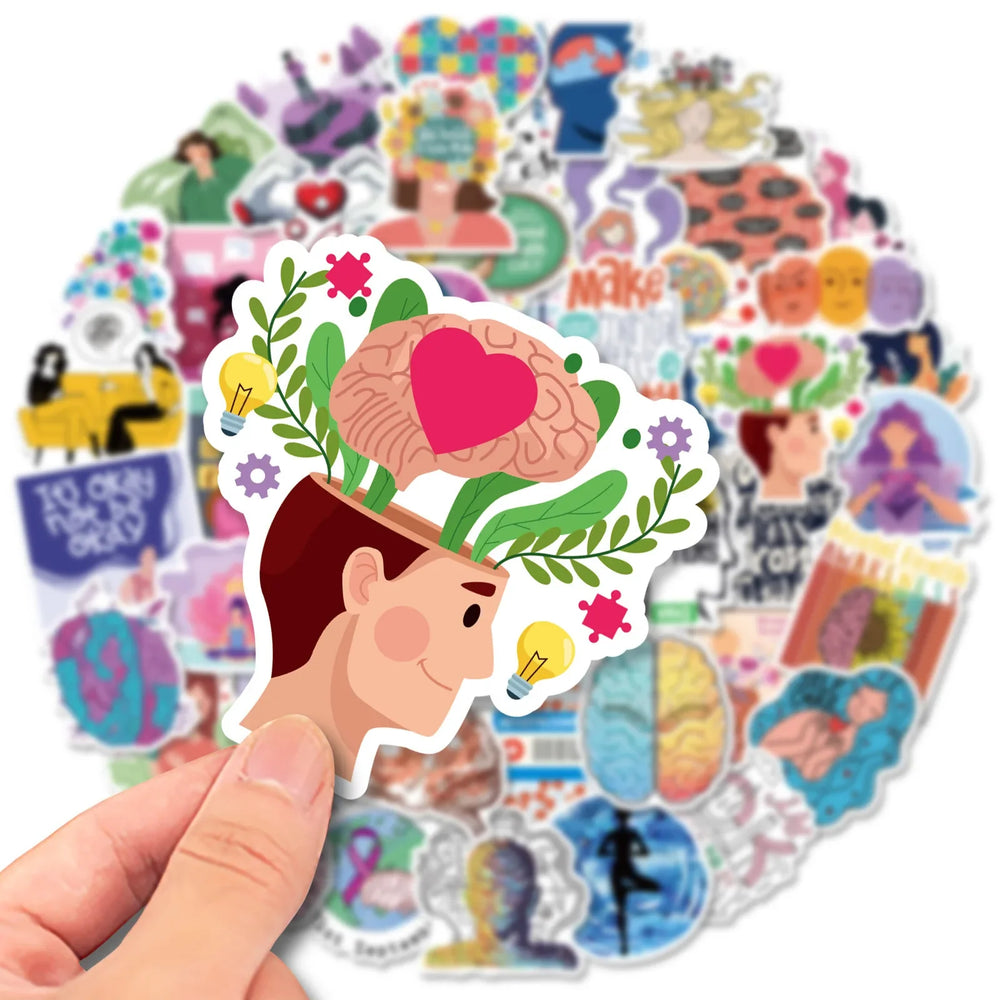 Creative Mental Health Stickers Pack - Laptop, Notebook, Fridge, Phone, Car, Helmet, Graffiti Decals (Online Order Only)