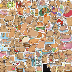 Capybara Cartoon Stickers - Cute Animal Decals for Laptop, Car, Diary, Stationery (10/30/50/100pcs) (Online Order Only)