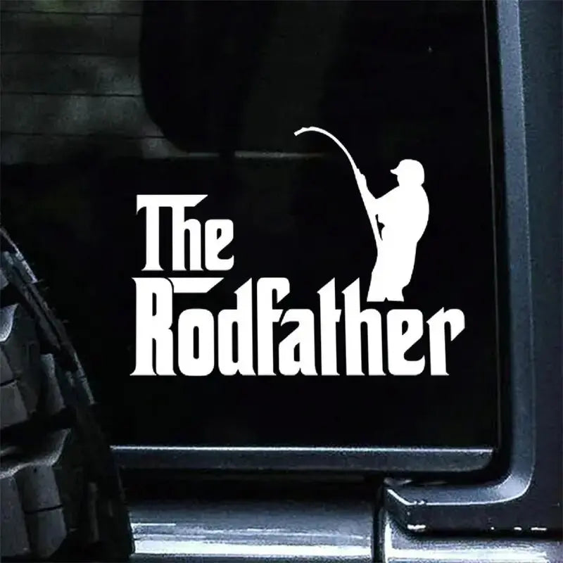 The Rodfather Fishing Vinyl Die Cut Bumper Car Stickers For Truck Bike Scooter Motorbike Cycling Bicycle (Online Order Only)
