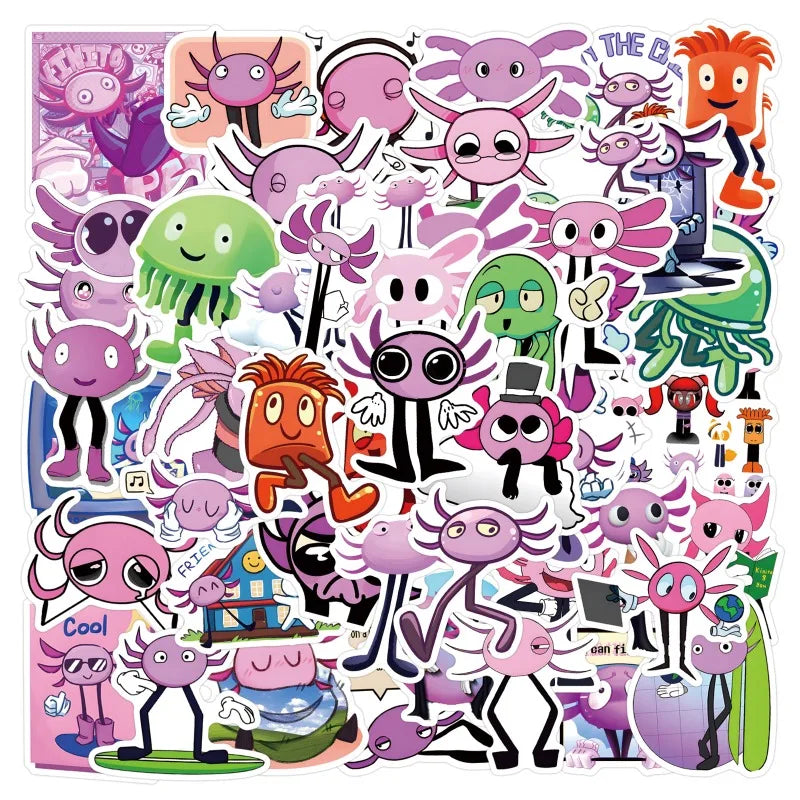 50pcs KinitoPet Cartoon Stickers for Laptop, Phone, Car, Scooter, Water Bottle, Suitcase, Refrigerator (ONLINE ORDER ONLY)