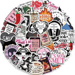 10/50pcs Smut Dark Romance Bookish Spice Reader Girl Cartoon Booktok Stickers Aesthetic Kindle Ipad Phone Laptop Diary Sticker (Online Order Only)