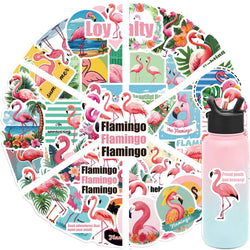 50pcs Flamingos Stickers Dream for DIY Girls Scrapbook Suitcase Water Bottle Phone Laptop Guitar Decal Cartoon Sticker Toys (Online Order Only)