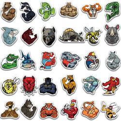 60pcs Cool Cartoon Muscle Animals Stickers For Laptop Luggage Phone Skateboard Waterproof Graffiti Bicycle Helmet Car Decals (ONLINE ORDER ONLY)