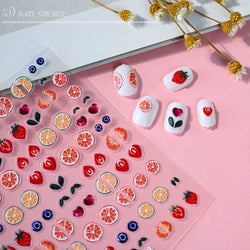 1Pc Summer Nail Art Sticker Lemon Nail Decal Nail Art Supplies Cute Fruit Strawberry Cherry Watermelon Avocado Lemon Nail Design (ONLINE ORDER ONLY)