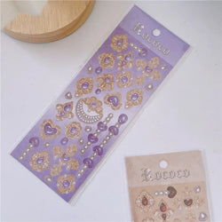 Cute Love Gem Pearl Stickers Diary Scrapbooking DIY Album Decoration Sticker Aesthetic Personalized INS Kawaii Korean Stationery (ONLINE ORDER ONLY)