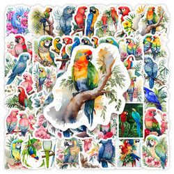 Aesthetic Painting Parrot Bird Stickers Kids DIY Toy Gift Decorative  Decal for Scrapbook Laptop Phone Luggage Bottle Waterproof (Online Order Only)