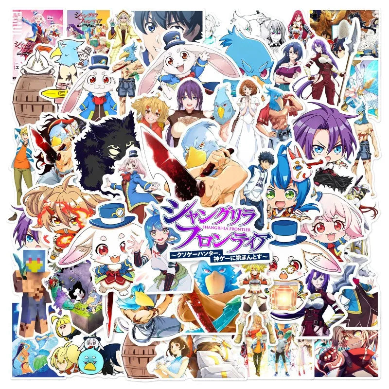 50pcs Anime Shangri-La Sticker Set for Laptop, Phone, Car, Scooter, Water Bottle, Stationery, Fridge (Online Order Only)