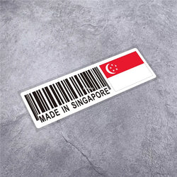National Flag Bar Code Made in Germany Switzerland USA Italy Stickers Car Styling Vinyl Tape Motorcycle Decal Waterproof (ONLINE ORDER ONLY)