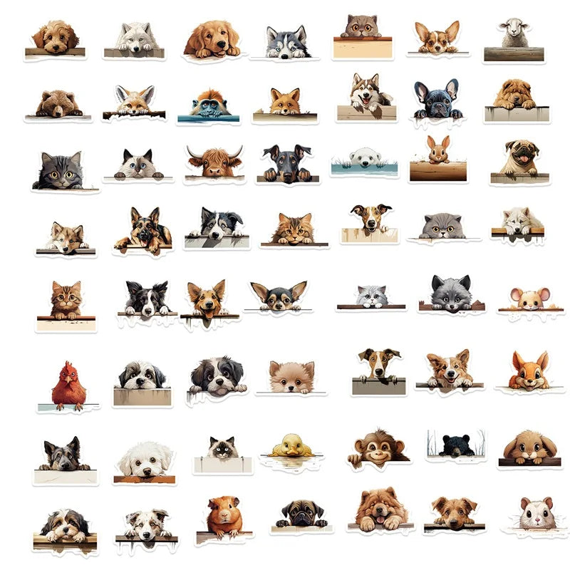 10/30/60PCS Kawaii Lay Dog PVC Sticker Aesthetic Chidlren's Korean Stationery Decoration Scrapbooking School Supplies for Kids (ONLINE ORDER ONLY)