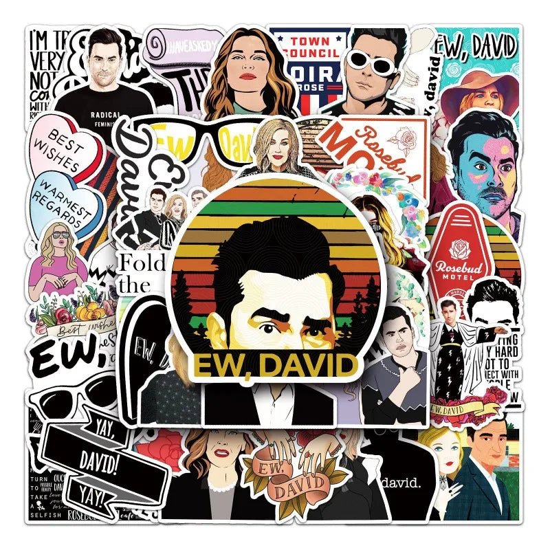 50pcs Schitt's Creek Stickers for Laptop, Phone, Car, Water Bottle, Suitcase, and More (ONLINE ORDER ONLY)