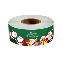 120pcs/roll Red Green Merry Christmas Santa Claus Labels Stickers for Gift Package Card Envelope Wrapping Party Small Business (ONLINE ORDER ONLY)