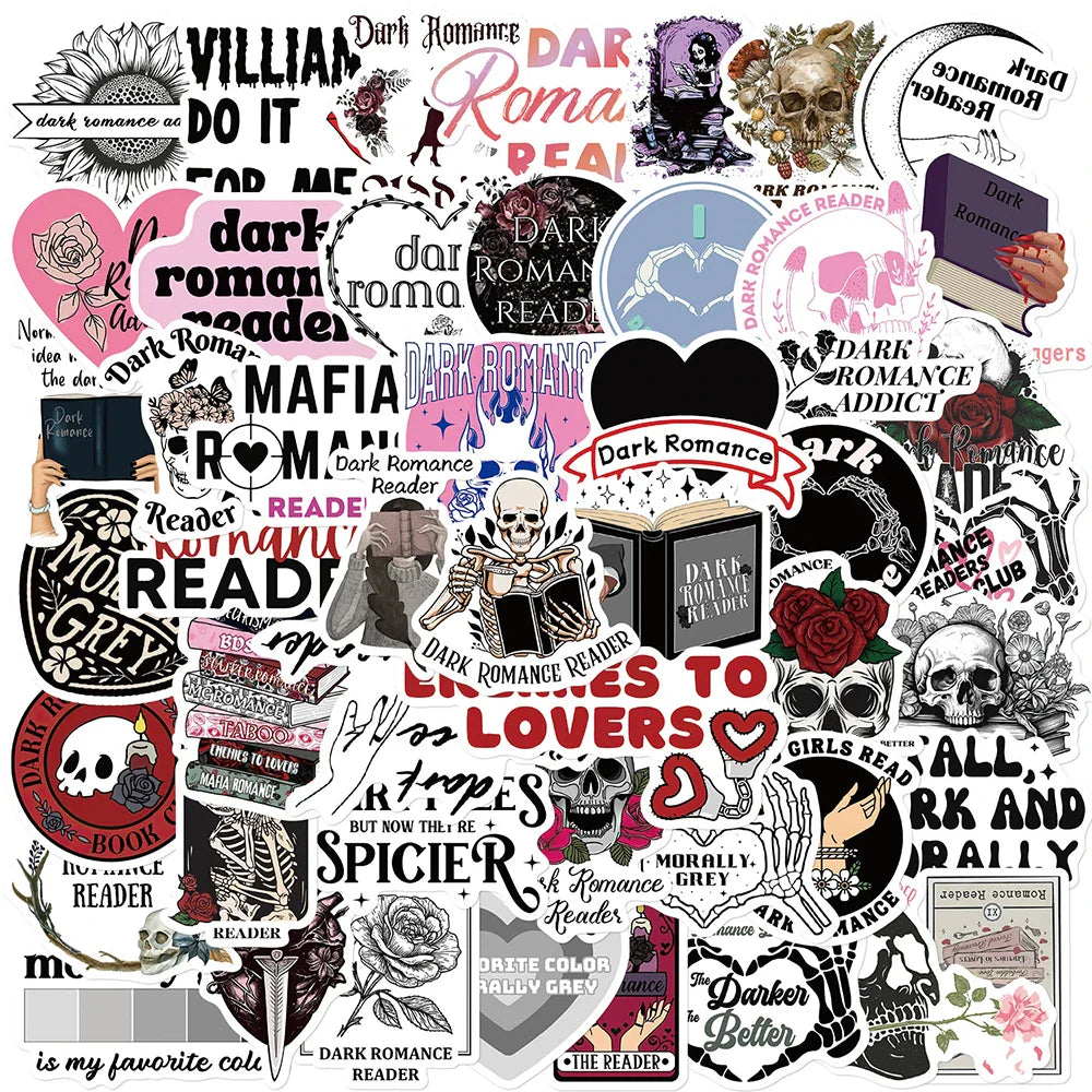 Gothic Dark Romance Stickers Decals Waterproof for Laptop Phone Suitcase Fridge Skateboard (ONLINE ORDER ONLY)