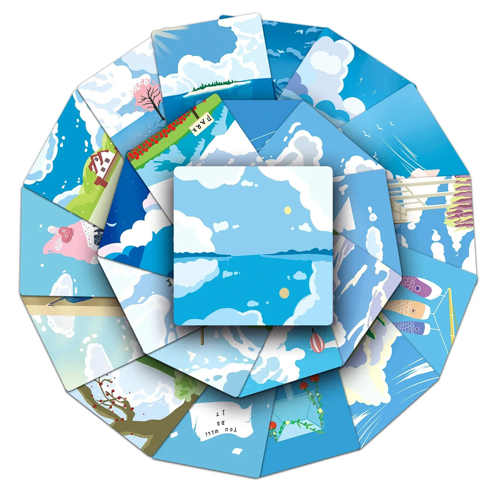 50Pcs Blue Sky Cloud Cartoon Waterproof Vinyl Stickers for Skateboard Snowboard (Online Order Only)
