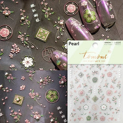 Hummingbird Iris Butterfly Peony Rose Tulip Daisy Lily Flowers Morning Glory Pearl Rhinestones Nail Art Sticker Decoration Decal (ONLINE ORDER ONLY)