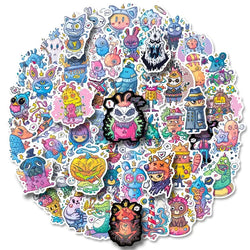10/25/50pcs Funny Fantasy Weird Cartoon Cute Monster Psychedelic Waterproof Graffiti Sticker DIY Decal (ONLINE ORDER ONLY)