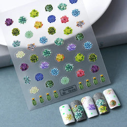 Chic Dragonfly Spider Insect Butterfly 3D Self Adhesive Nail Art Decoration Sticker Heart Puppy Flower Manicure Decal Y2K Flower (ONLINE ORDER ONLY)