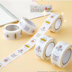 100-500pcs Round Happy birthday Labels Kraft Paper Sticker Candy Bag Flower Gift Box Cake Boxes and Packaging Wedding Stickers (ONLINE ORDER ONLY)