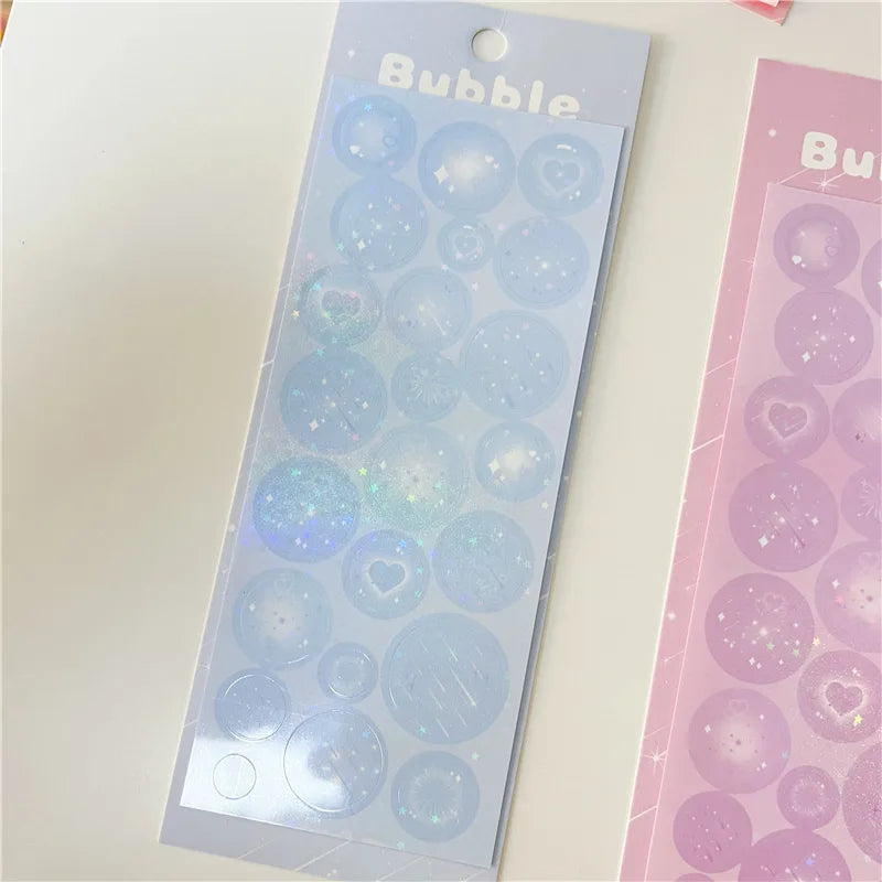 6pcs Cute Love Firework Bubble Stickers Diary Scrapbooking DIY Idol Album Decoration Sticker Aesthetic Kawaii Korean Stationery (ONLINE ORDER ONLY)